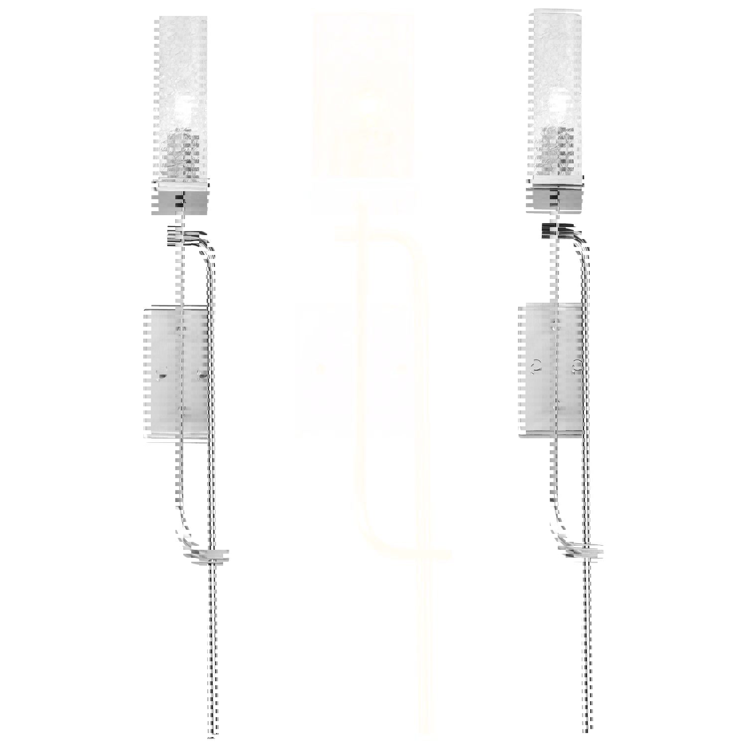 SATCO/NUVO Terrace 1 Light Wall Sconce in Polished Nickel with Crackel Glass