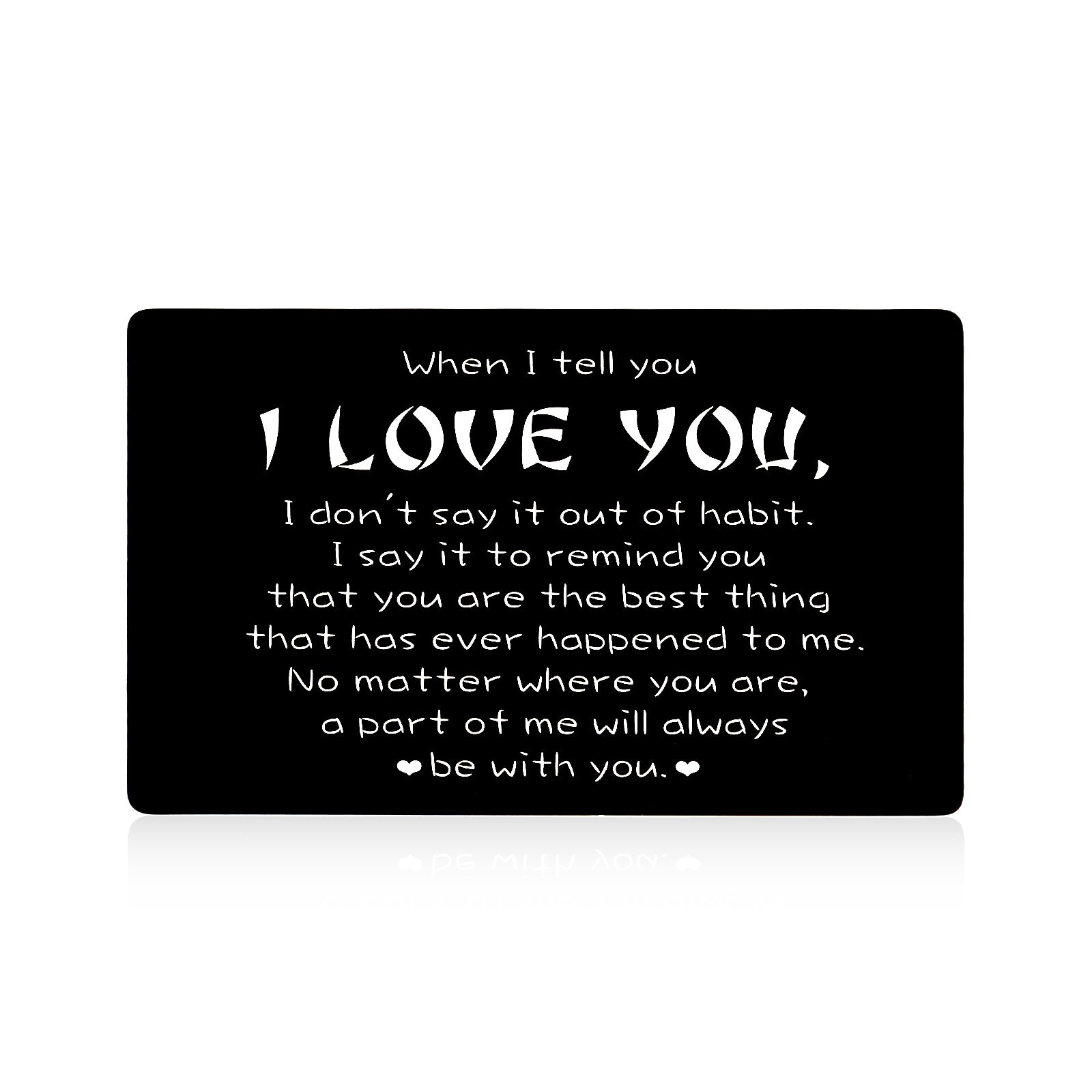 Romantic I Love You Wallet Insert Gift for Him Her - Valentine's Day, Anniversary, Wedding Card