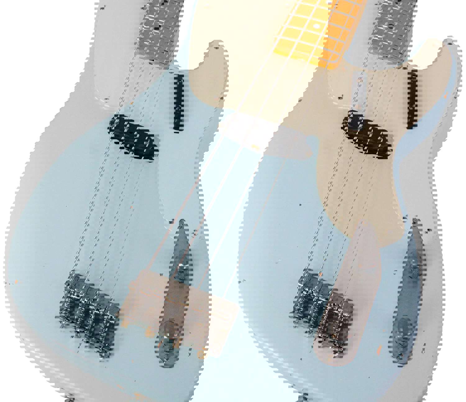 Nash PB-55 Bass Guitar, Sonic Blue, Light Aging - Vintage Feel with Modern Features