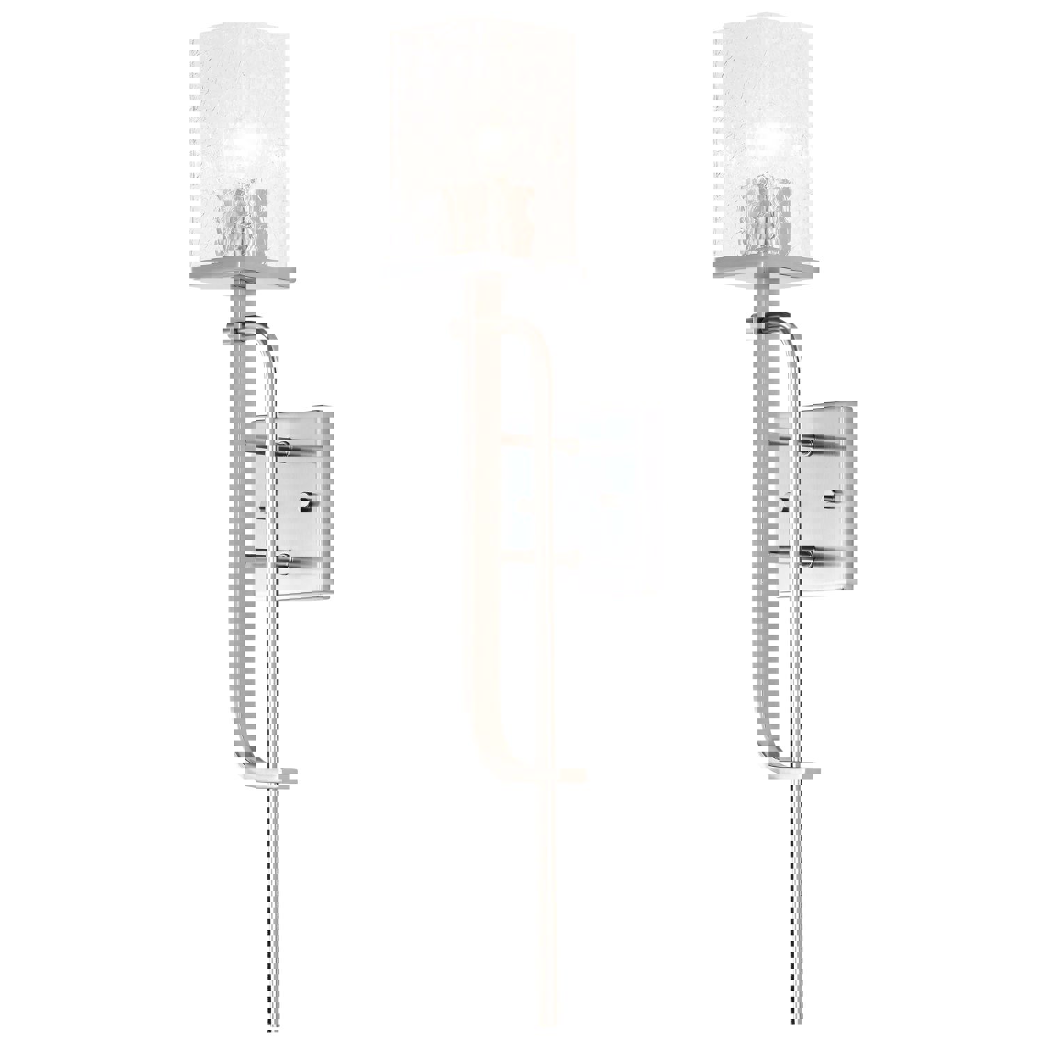 SATCO/NUVO Terrace 1 Light Wall Sconce in Polished Nickel with Crackel Glass