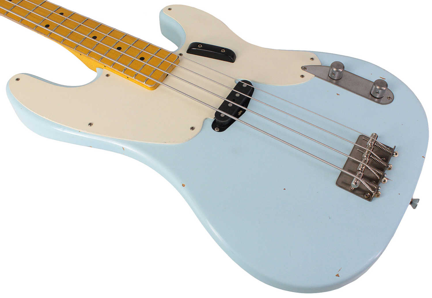 Nash PB-55 Bass Guitar, Sonic Blue, Light Aging - Vintage Feel with Modern Features