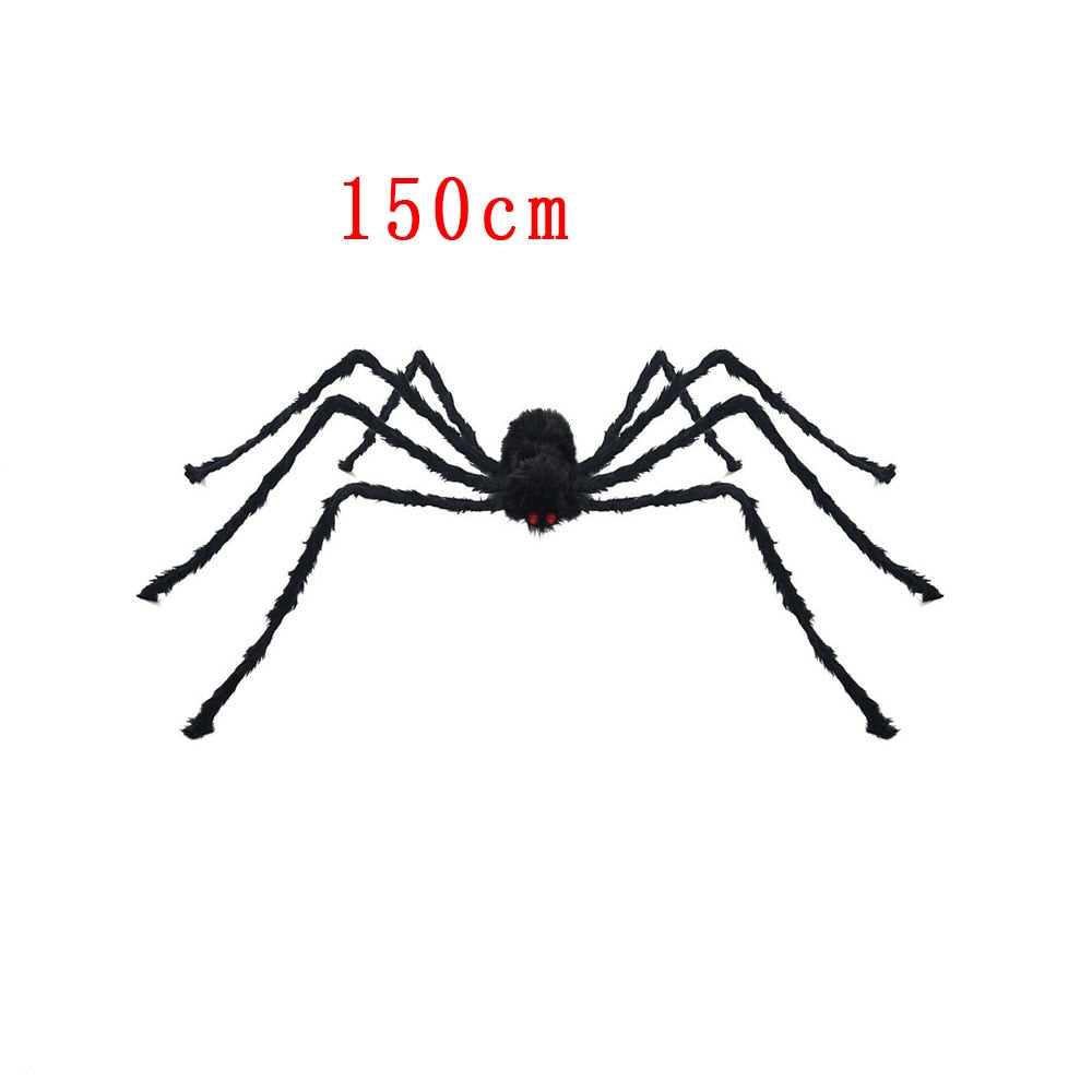 Giant Black Plush Spider Decoration Props for Kids and Halloween Party