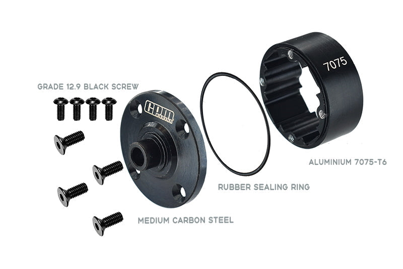Medium Carbon Steel + Aluminium 7075-T6 Differential Case for Arrma 1:7 and 1:8 R/C Car Models - Green