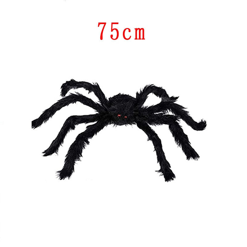 Giant Black Plush Spider Decoration Props for Kids and Halloween Party