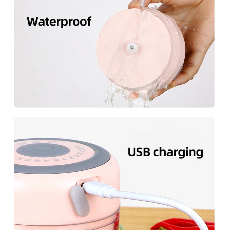 Electric Mini Food Shredder for Chili, Garlic, and Meat - USB Charging