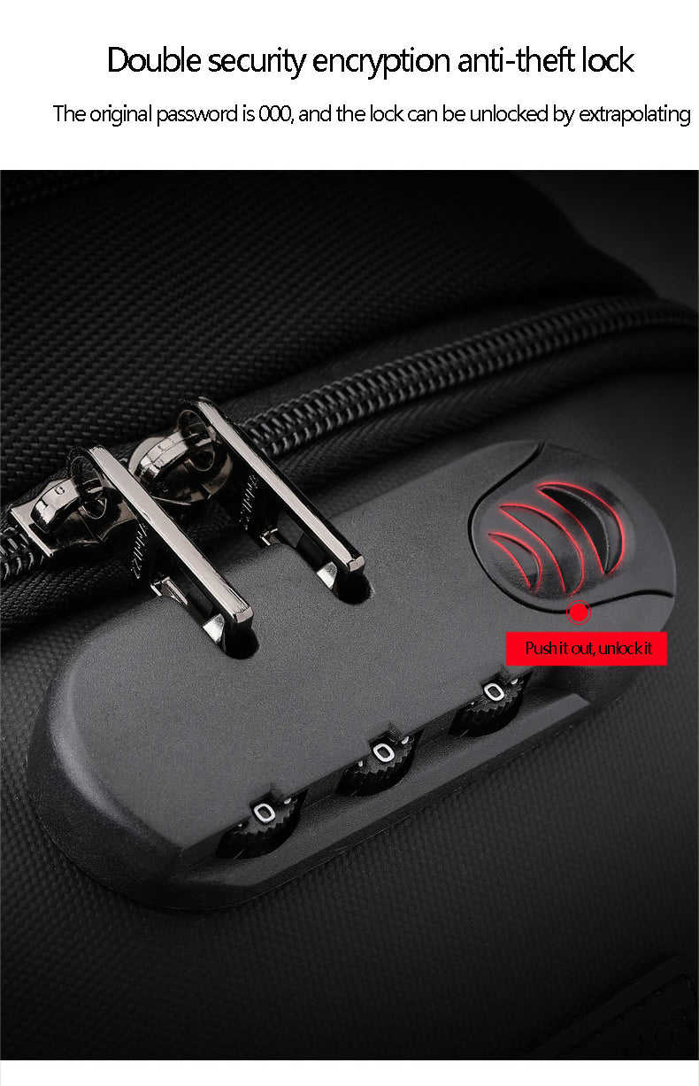 Lkblock Large Capacity Men Oxford Waterproof Multifunctional Shoulder Bag