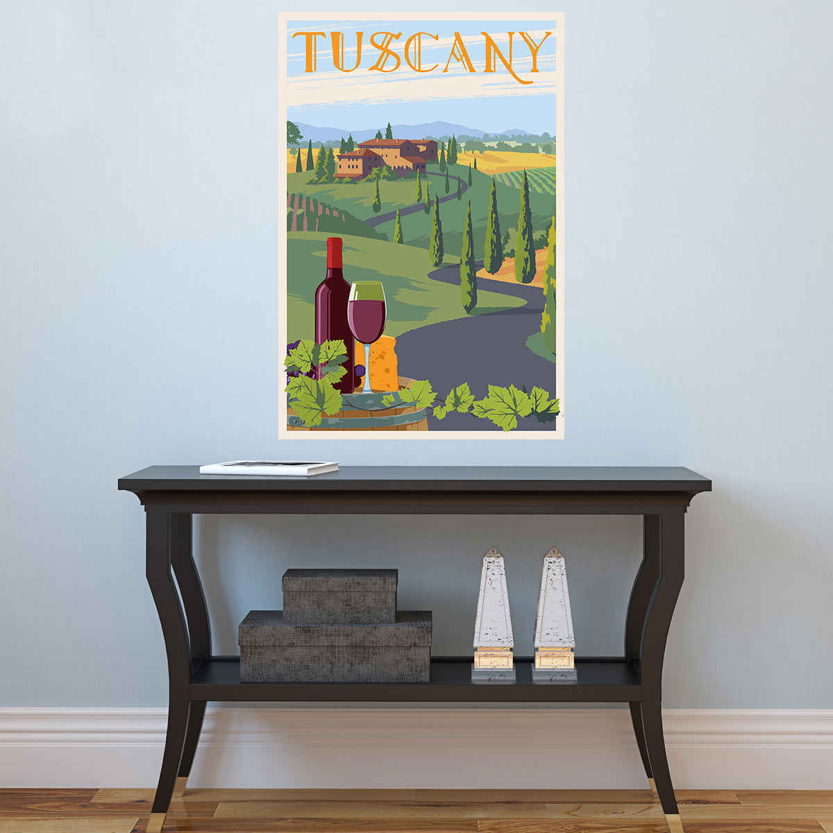 Tuscany Italian Wine Travel Decal Vintage Style