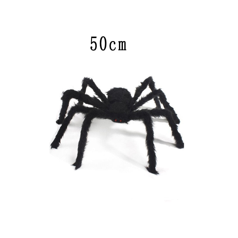 Giant Black Plush Spider Decoration Props for Kids and Halloween Party