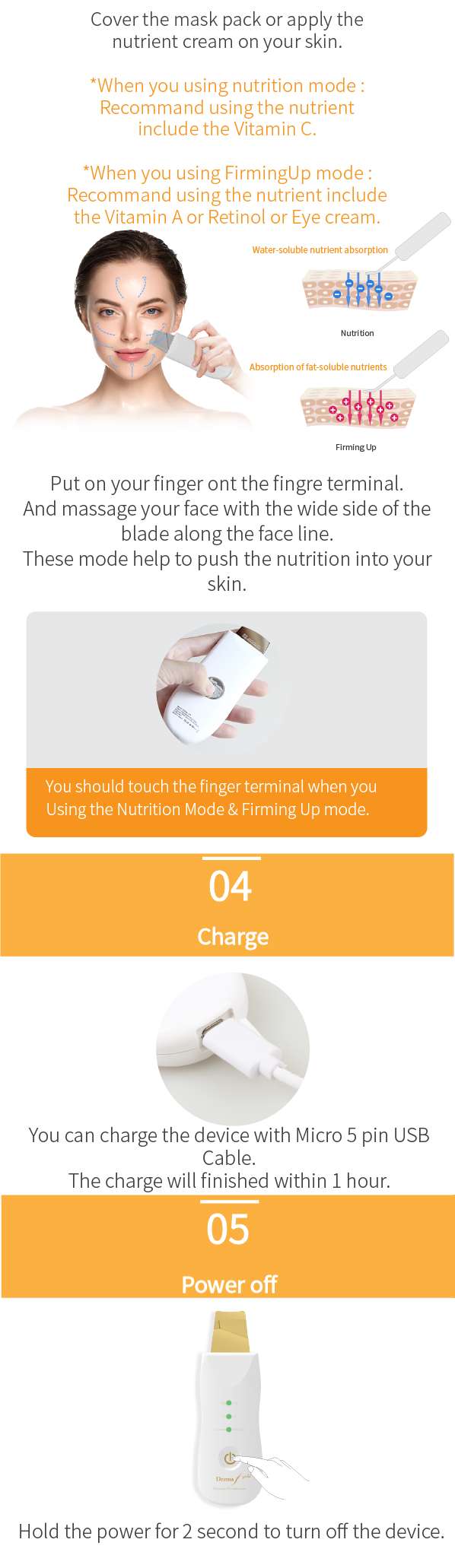 Derma F Gold +App (iOS, Android) - Smart Skin Analyzer for Homecare Skincare