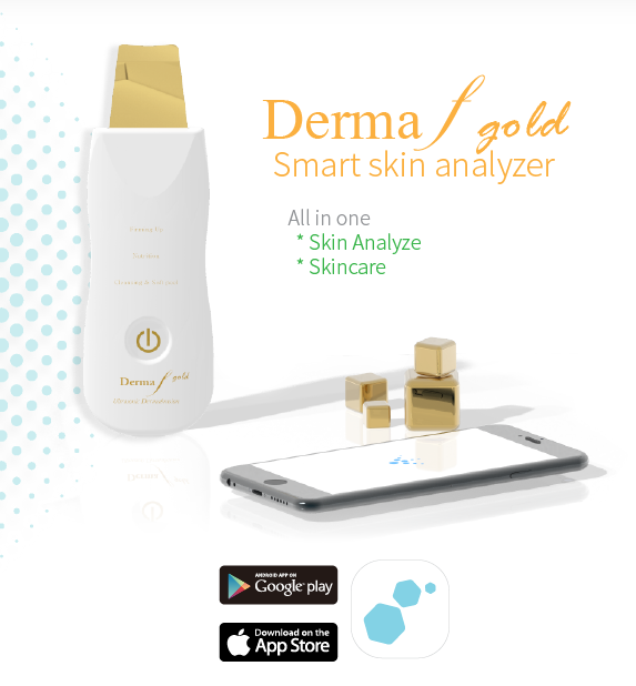 Derma F Gold +App (iOS, Android) - Smart Skin Analyzer for Homecare Skincare