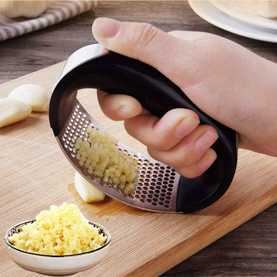 Stainless Steel Garlic Press - Effortless & Easy to Clean