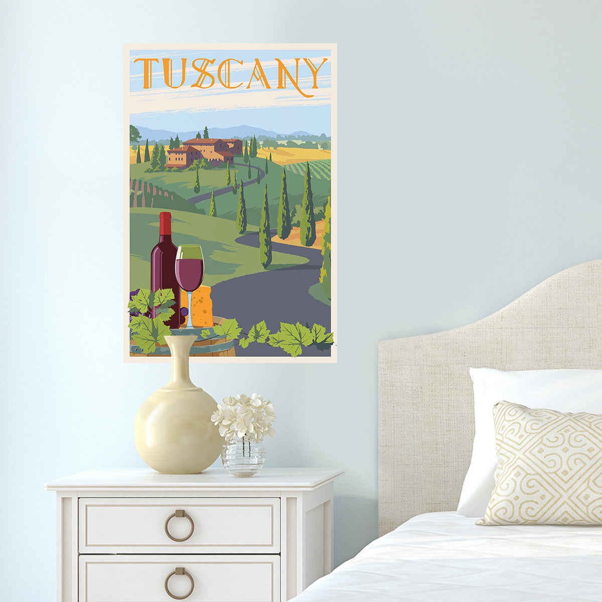 Tuscany Italian Wine Travel Decal Vintage Style