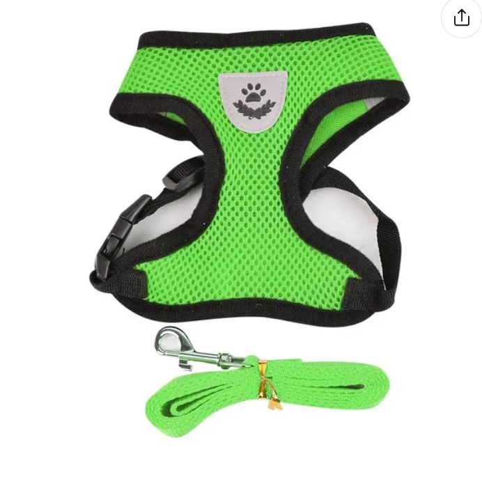 Soft Mesh Breathable Adjustable Pet Harness and Leash Set for Cats and Dogs