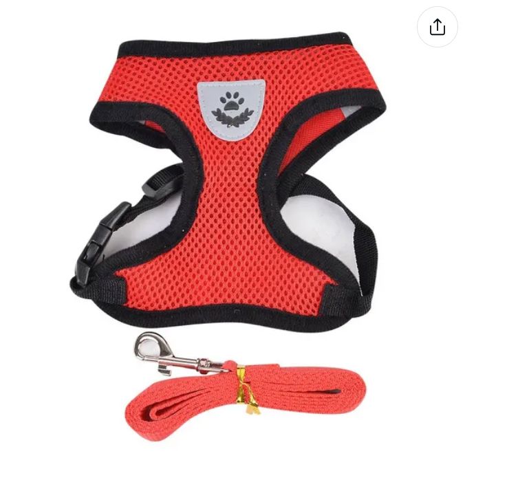 Soft Mesh Breathable Adjustable Pet Harness and Leash Set for Cats and Dogs