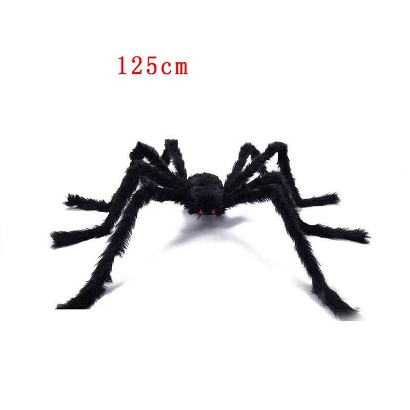 Giant Black Plush Spider Decoration Props for Kids and Halloween Party
