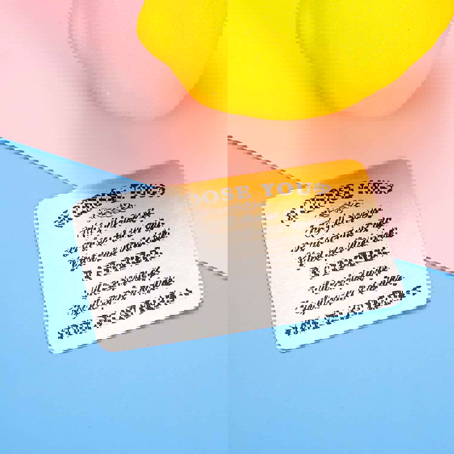 Engraved I Choose You Wallet Card for Wedding, Anniversary, Valentine's Day Gift