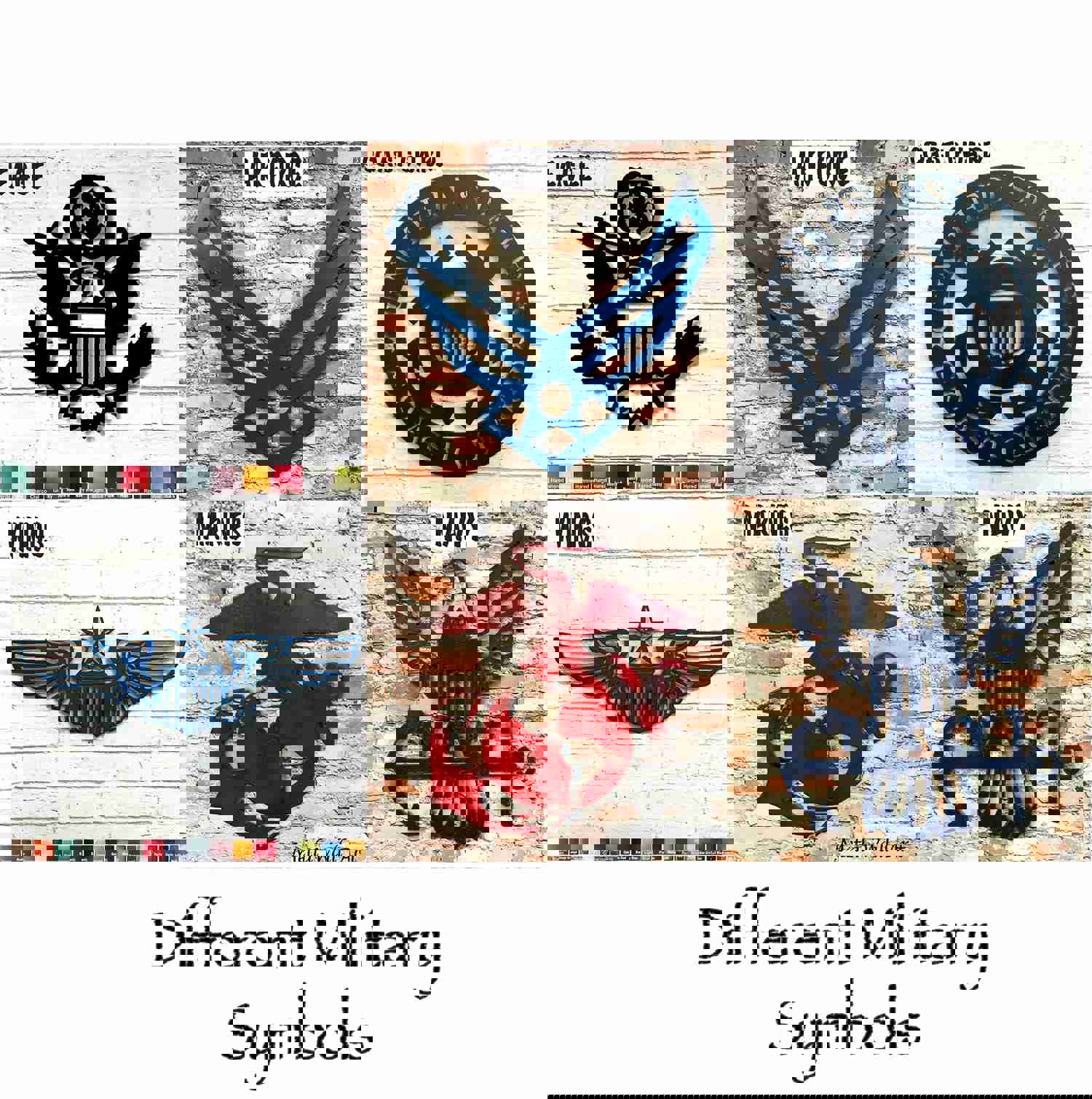 Marines Symbol - Handmade Metal Wall Art for Home Decor - Customizable Size & Color - Free Shipping