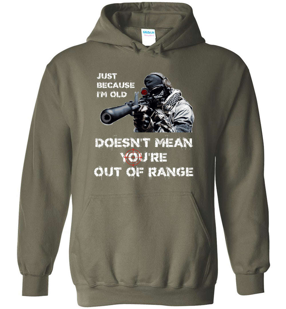 Just Because I'm Old Doesn't Mean You're Out of Range Hoodie