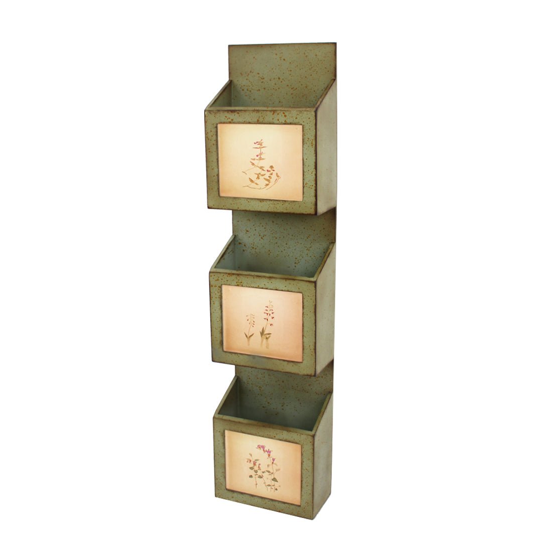 42 X 10 X 5 Green Rustic Vertical Newspaper & Magazine Rack