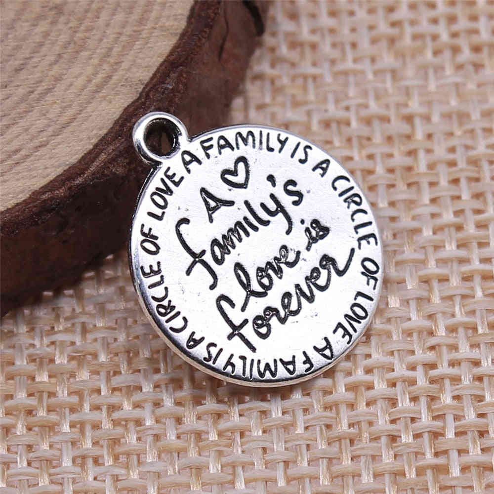 10pcs Antique Silver 17x17mm Family Plate Charms for DIY Jewelry Making