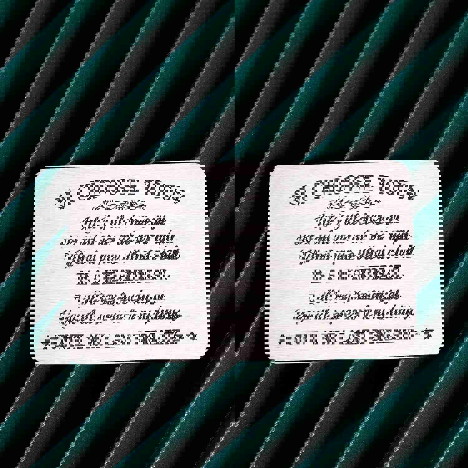 Engraved I Choose You Wallet Card for Wedding, Anniversary, Valentine's Day Gift