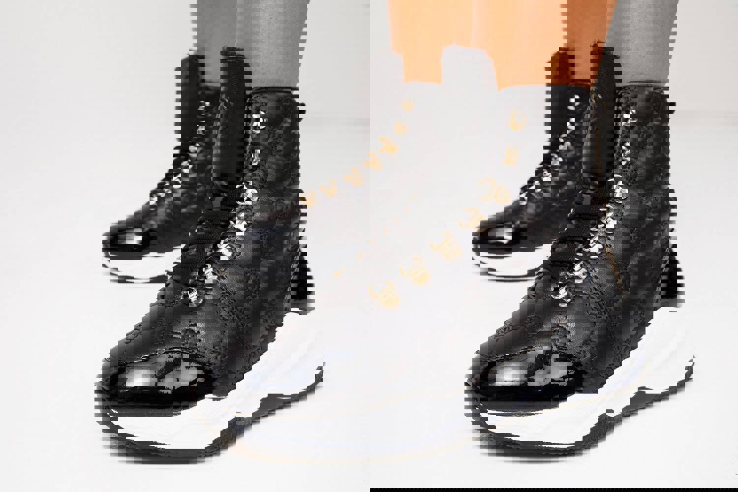 Cambridge Black Quilted Leather Ankle Women Boot