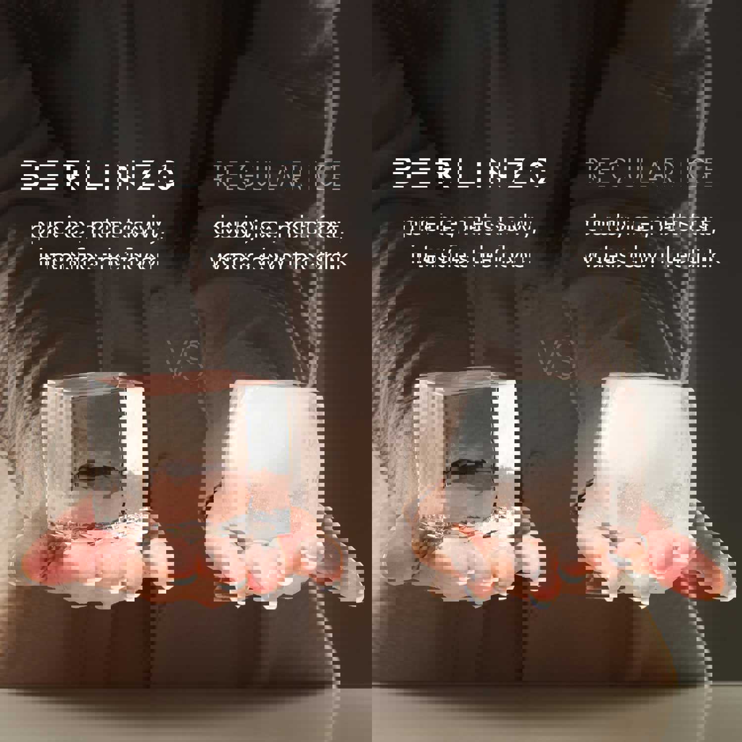 Berlinzo Premium Clear Ice Cube Maker [2024 Upgraded] - Large 2.1-inch Crystal Clear Ice Maker for Whiskey Cocktail