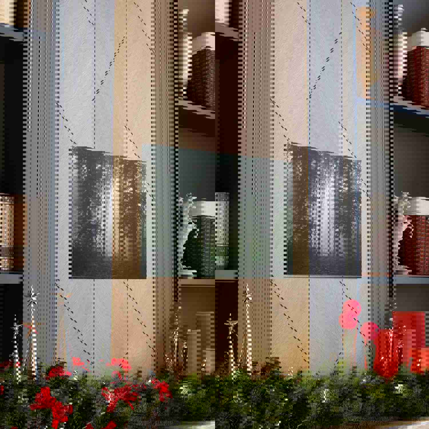 Pine Tree Misty Forest Nature Wilderness Photography Canvas Wall Art for Home Decor