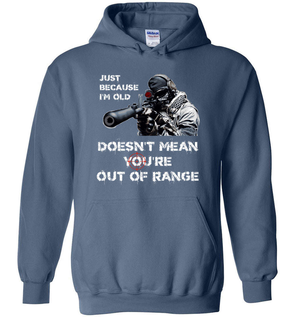 Just Because I'm Old Doesn't Mean You're Out of Range Hoodie