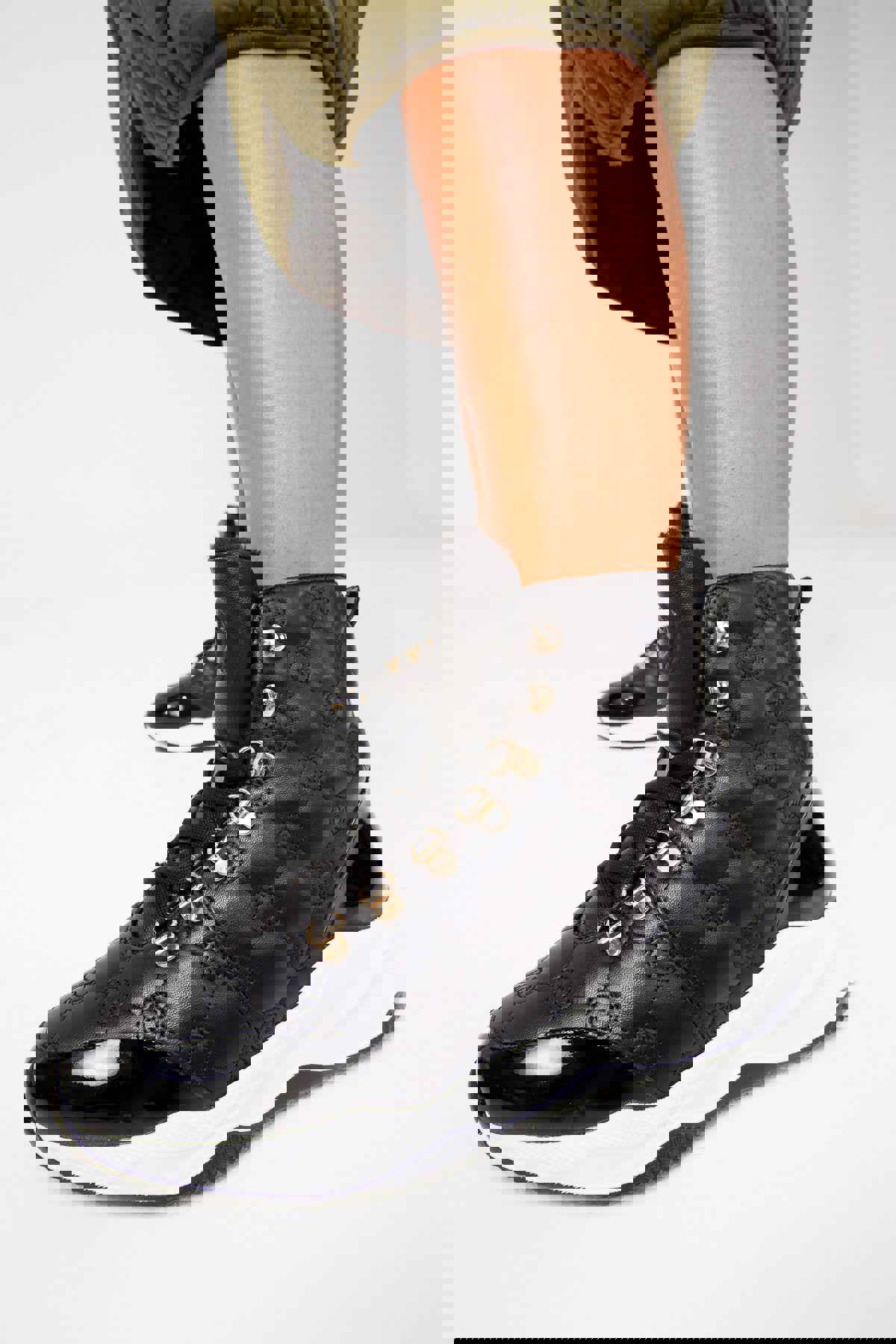 Cambridge Black Quilted Leather Ankle Women Boot