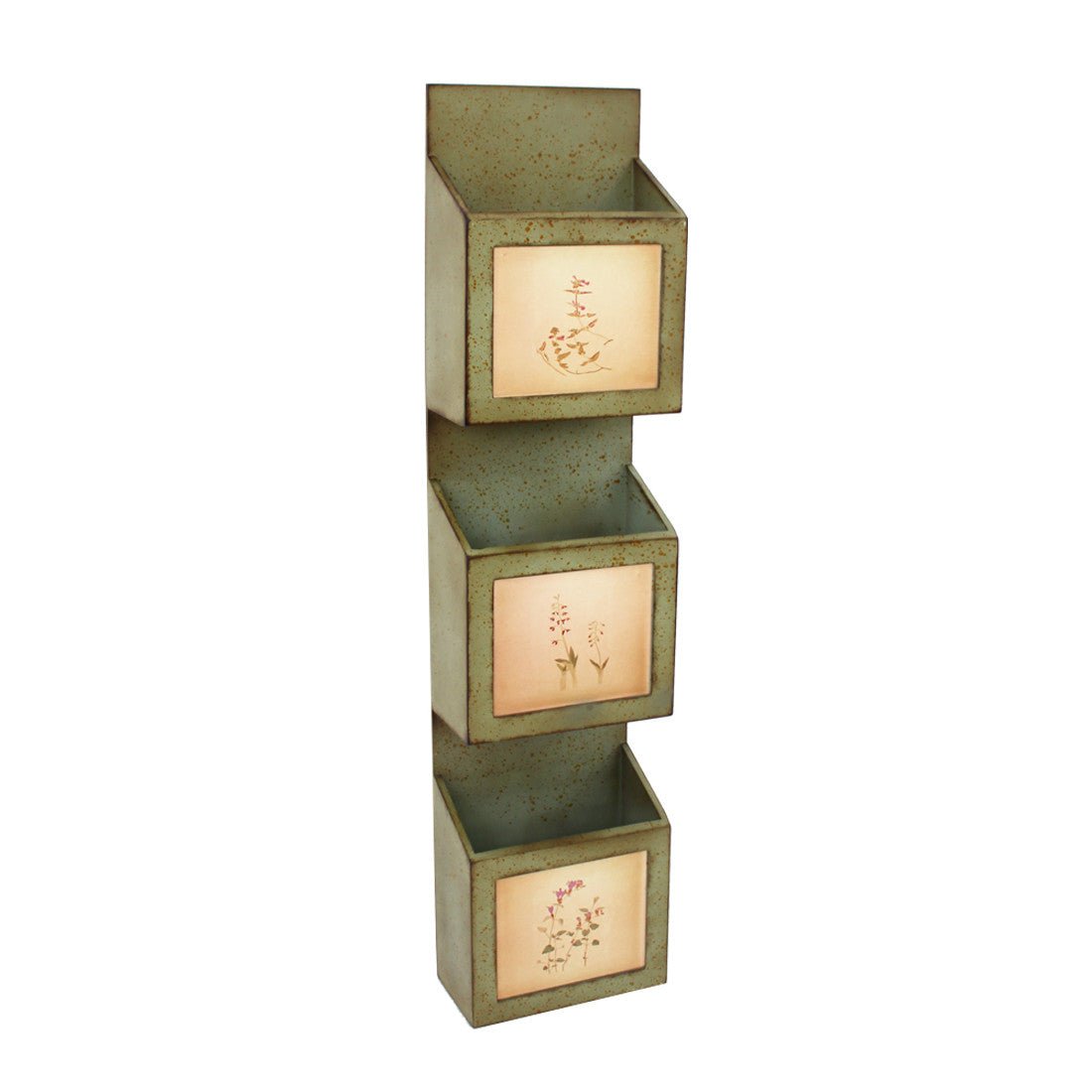 42 X 10 X 5 Green Rustic Vertical Newspaper & Magazine Rack