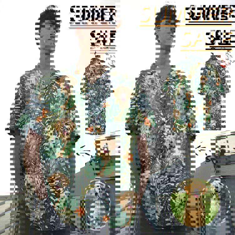 Custom Girlfriend Face Hawaiian Shirt - Green Leaves Cute Plants Design