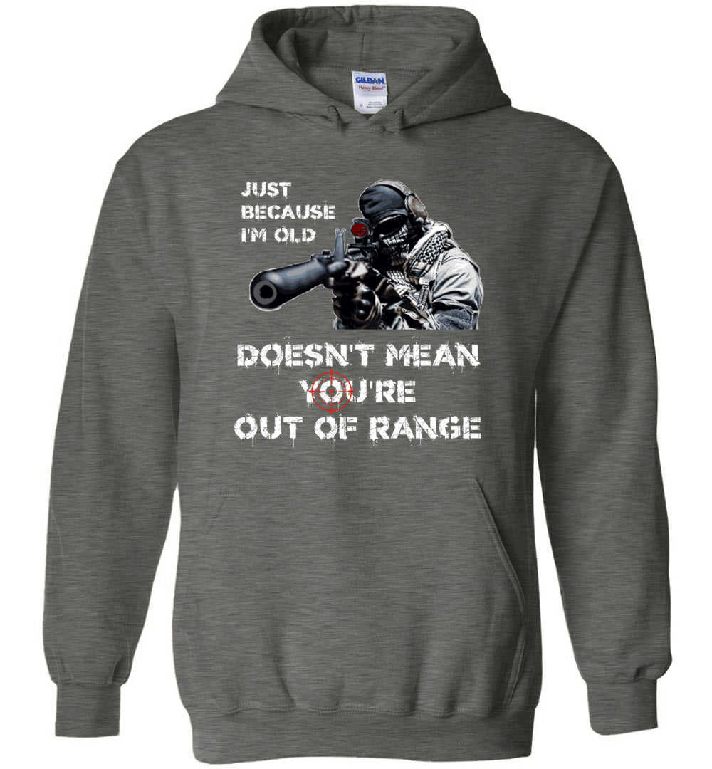 Just Because I'm Old Doesn't Mean You're Out of Range Hoodie