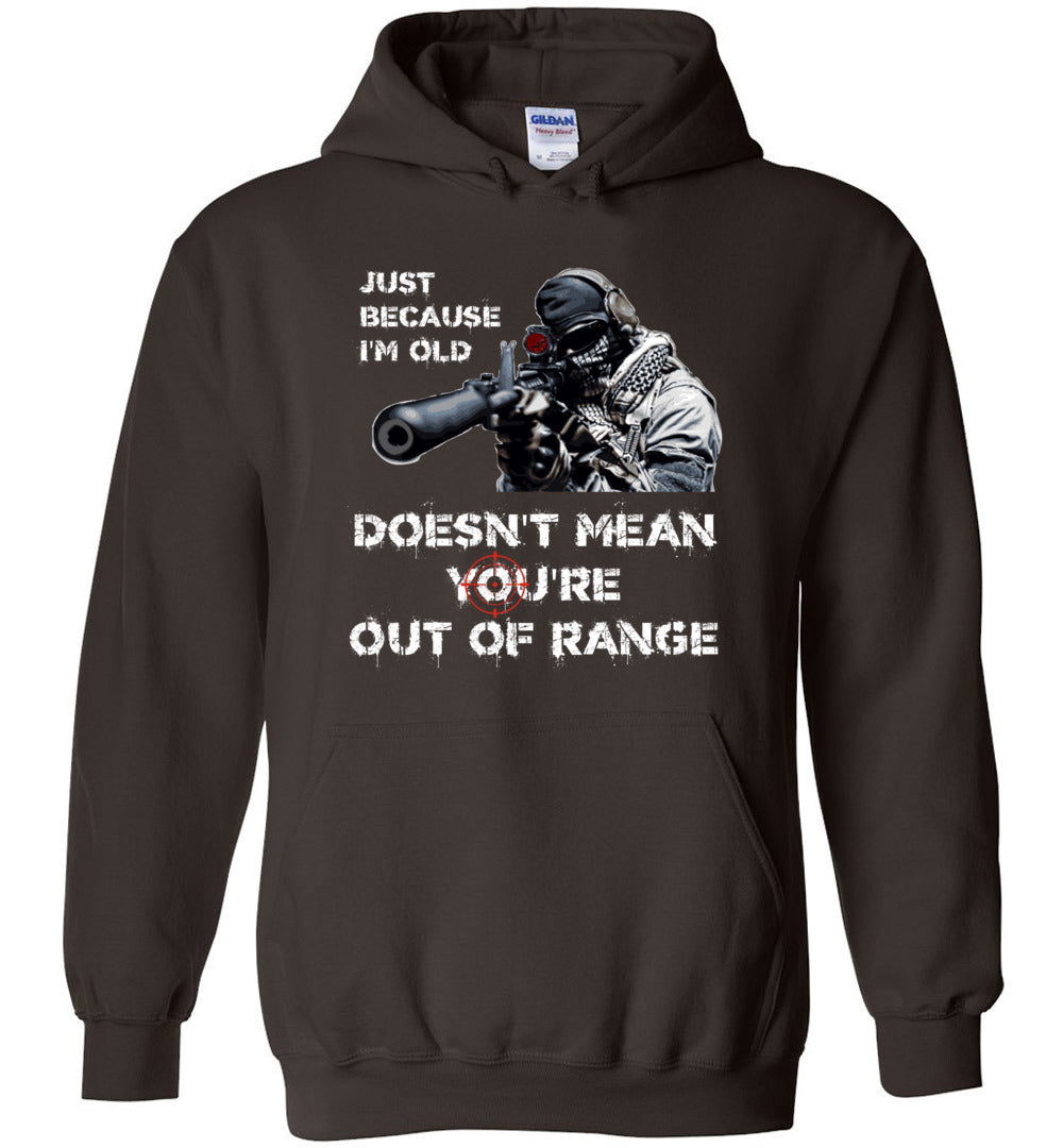 Just Because I'm Old Doesn't Mean You're Out of Range Hoodie