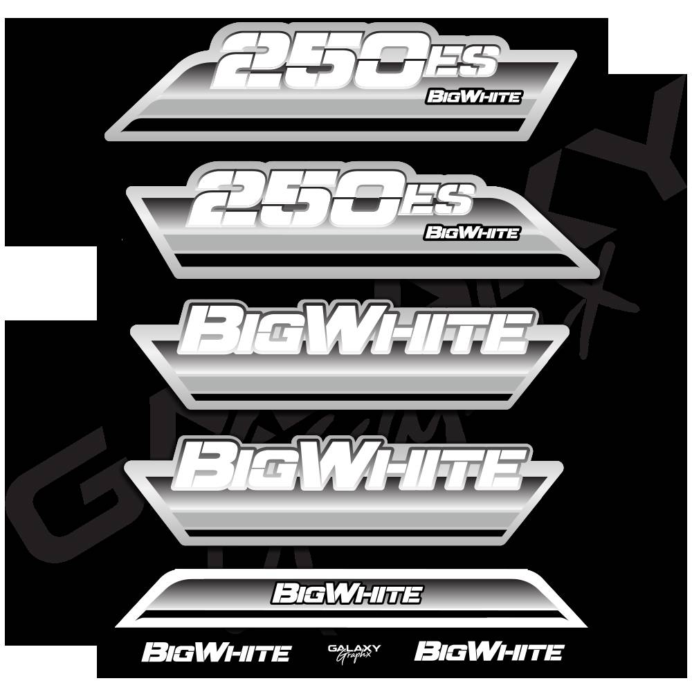 1985 Big White 250ES Decal Graphics Kit - Assorted Colors
