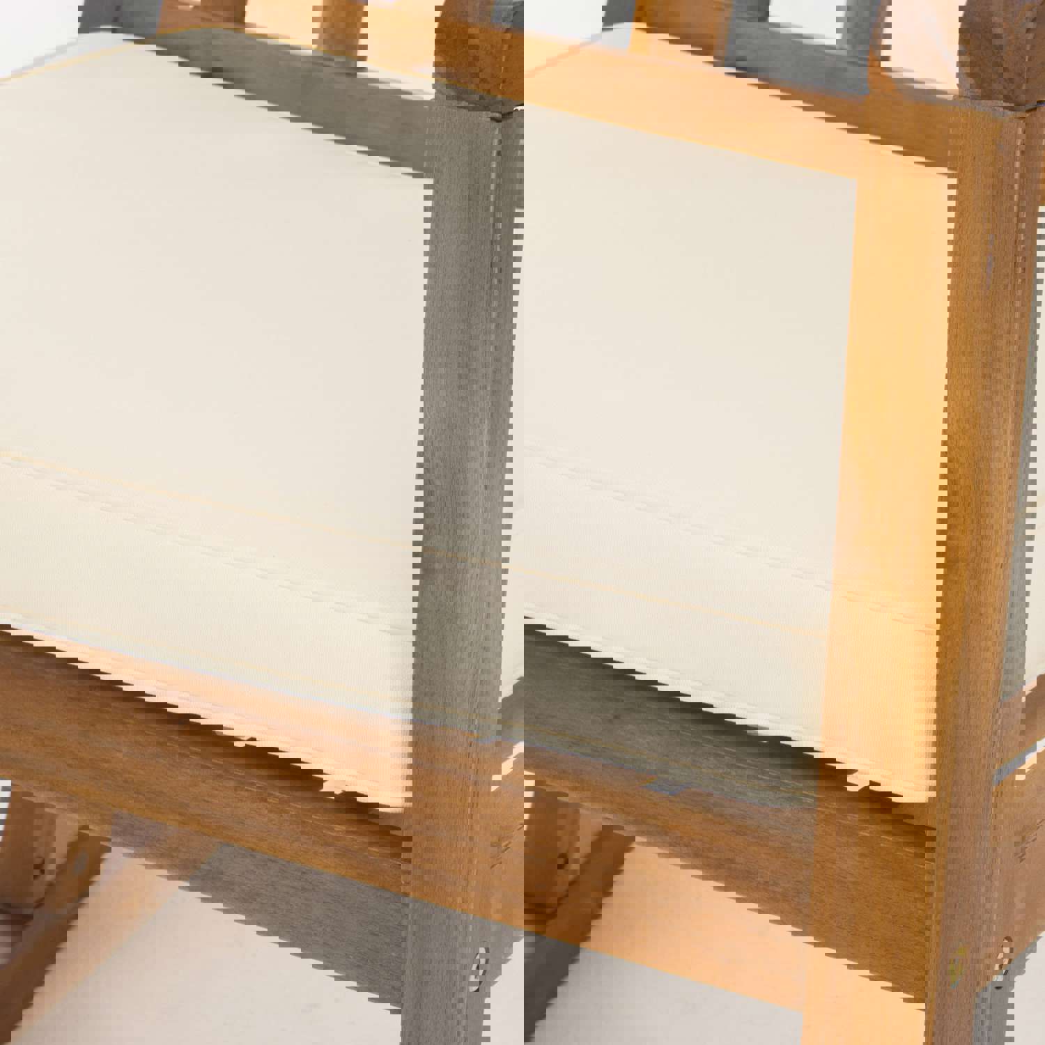 Noble Outdoor Geometric Teak Acacia Wood Rocking Chair with Accent Table