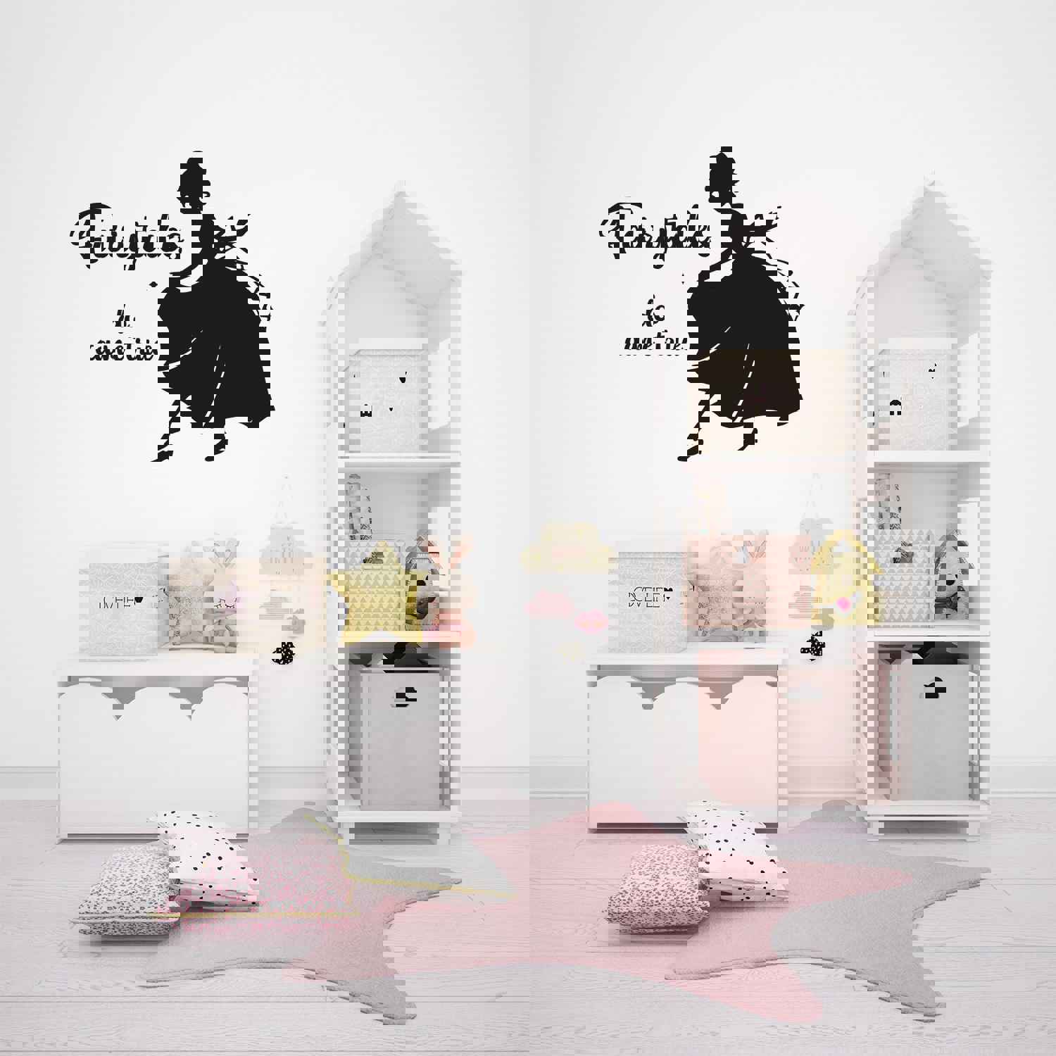 Girls Quotes Vinyl Wall Art Sticker Decal - Fairytales Do Come True Princess Silhouette