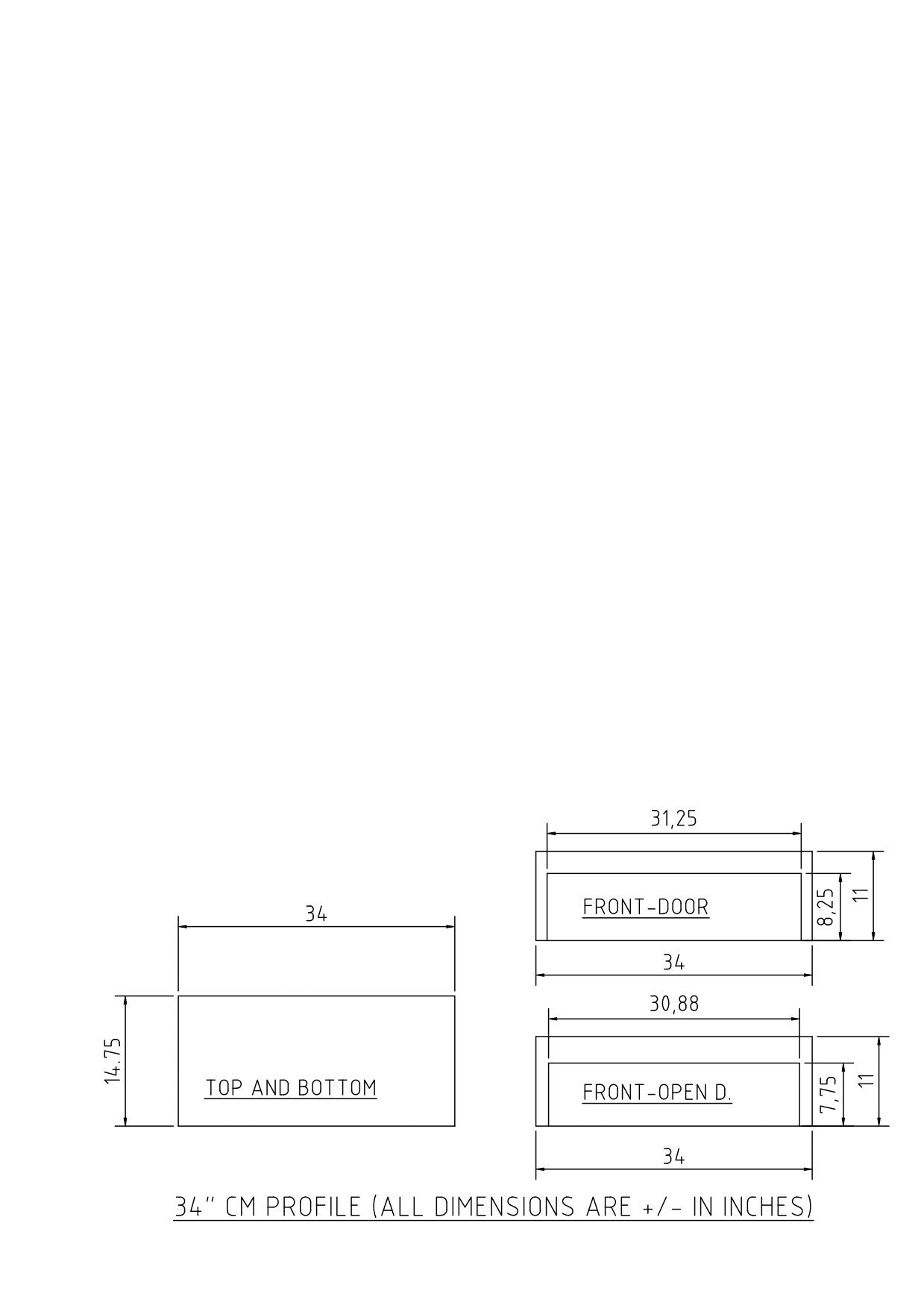 C&M Marine 34 Overhead Electronics Box for Boats - White