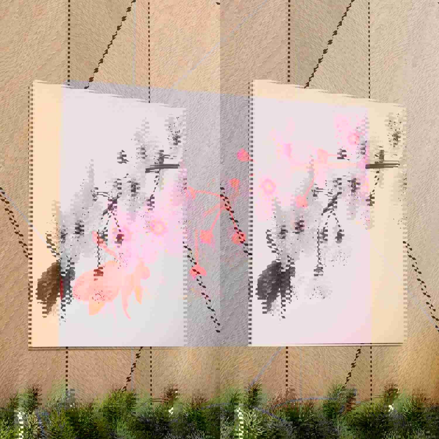 Single Cherry Blossom Forest Floral Nature Photography Canvas Wall Art for Home Decor