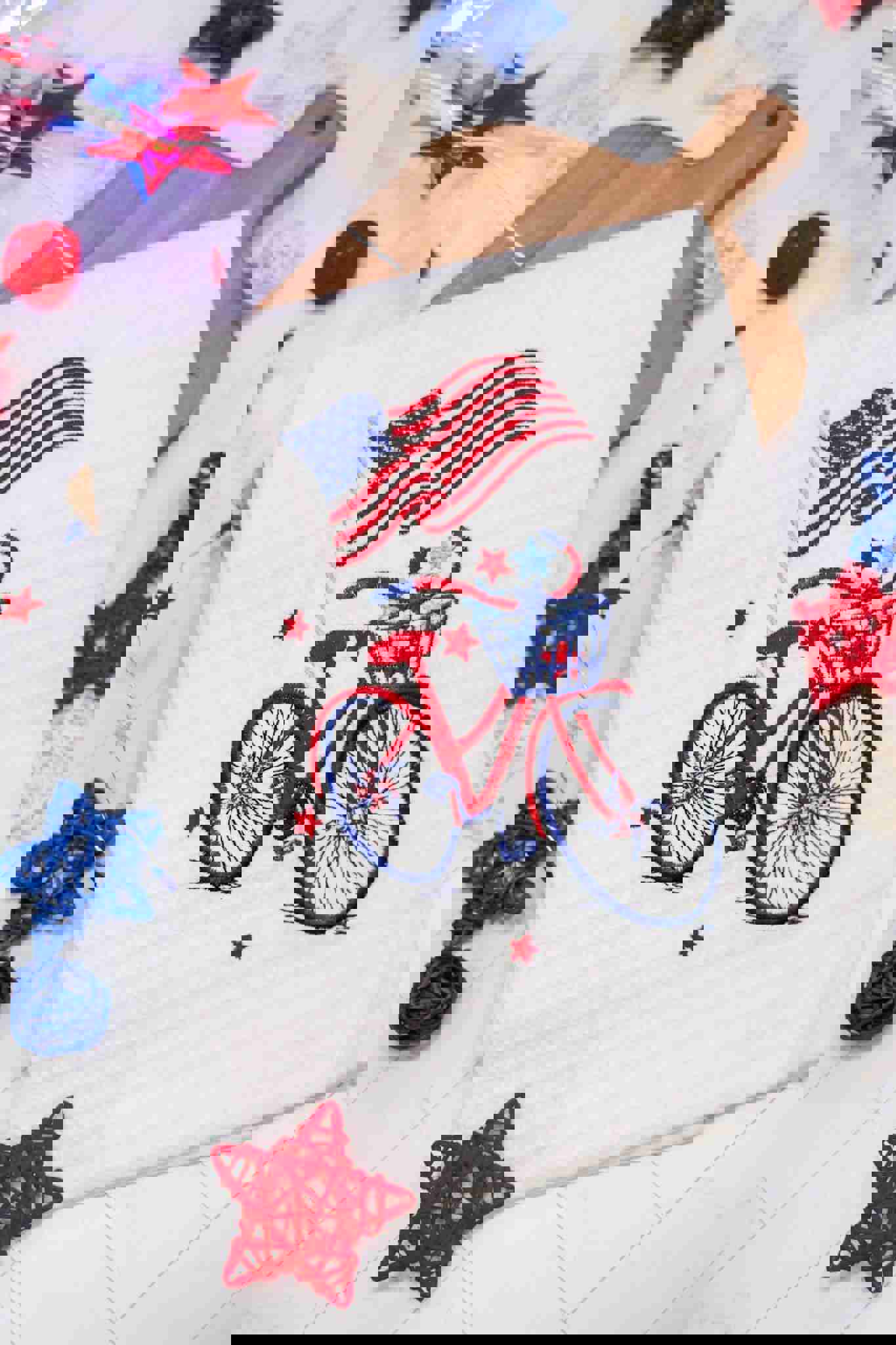 Patriotic Bike Kitchen Towel