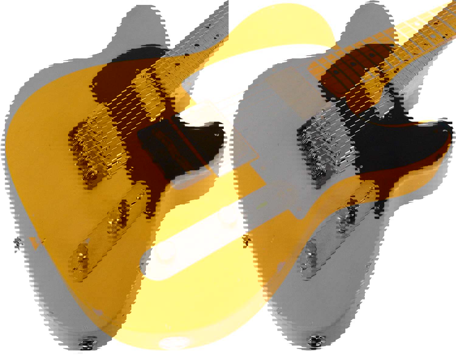 Nash T-2HB Guitar, Butterscotch Blonde, Light Aging - Classic Telecaster with Lollar Humbuckers