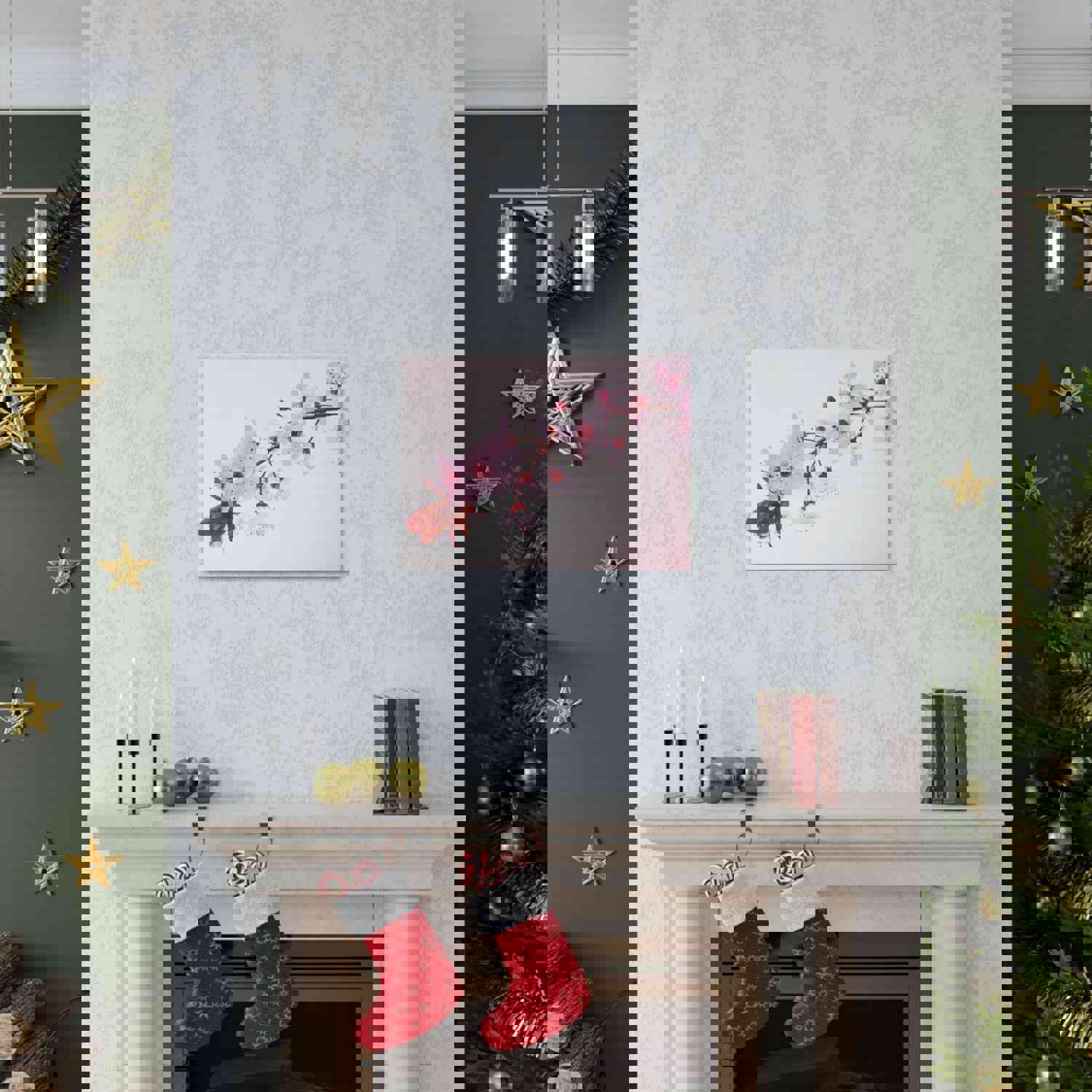 Single Cherry Blossom Forest Floral Nature Photography Canvas Wall Art for Home Decor