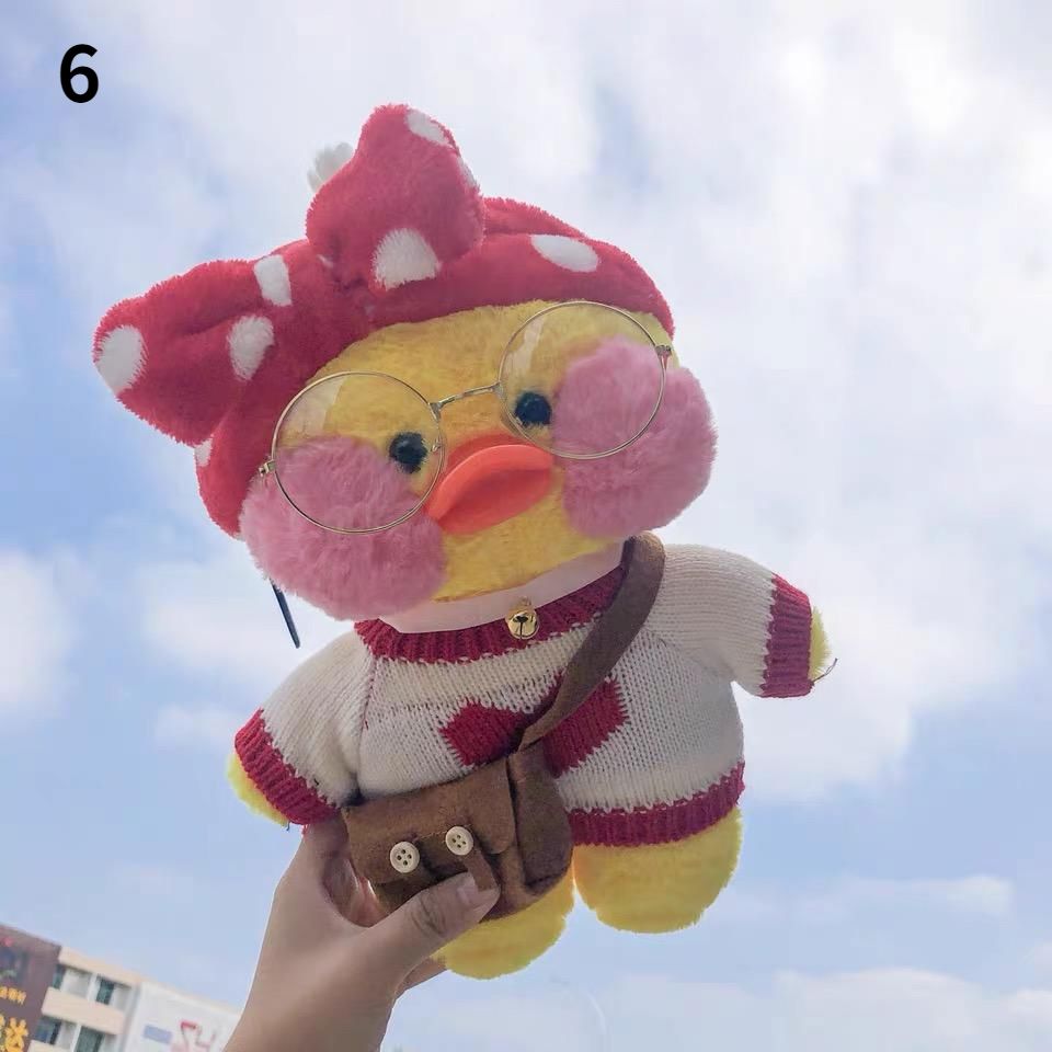 Kawaii LaLafanfan Cafe Yellow Duck Plush Toy - Perfect Birthday Gift for Girls