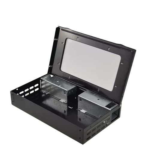 Tin Cat Multi-Catch and Release Humane Live Mouse Trap with Clear Window Lid for Indoor Outdoor Use (Black, 2 Pack)