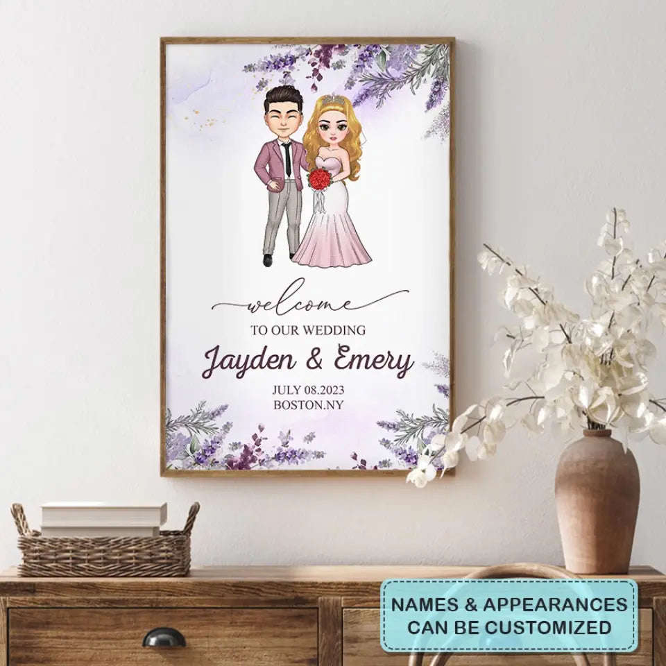 Personalized Custom Poster/Wrapped Canvas - Anniversary, Wedding Gift For Couple