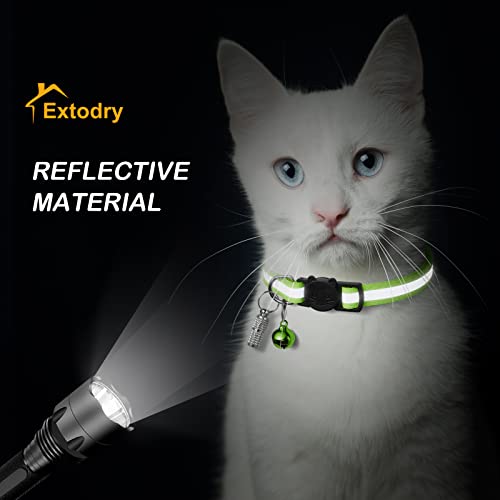 Extodry 14 Pack Reflective-Breakaway Cat Collars with Bells, Safety Buckle Kitten Collar, Adjustable for All Cats