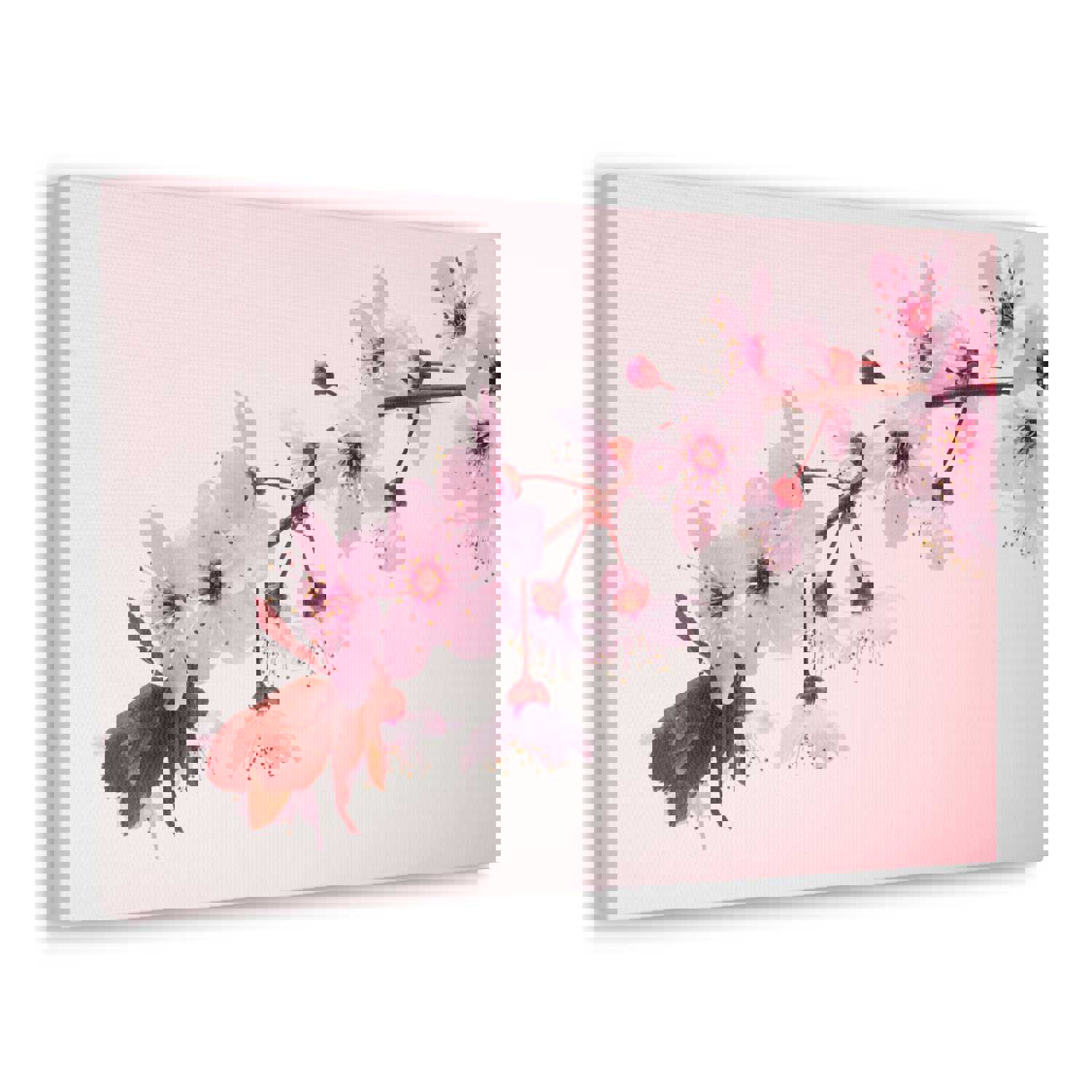 Single Cherry Blossom Forest Floral Nature Photography Canvas Wall Art for Home Decor