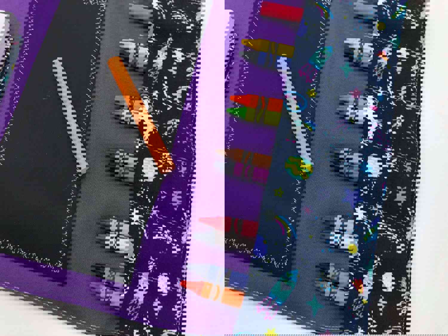 Creative Crayon Wallet - Unicorns & Outer Space Chalk Board Roll Up for Toddlers