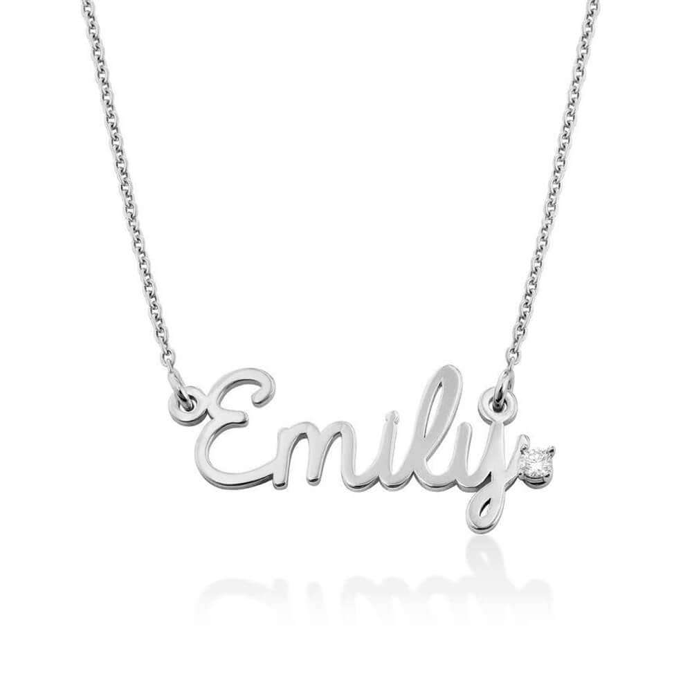 Custom Text Necklace Personalized Silver Name Jewelry for Mother's Day Gift