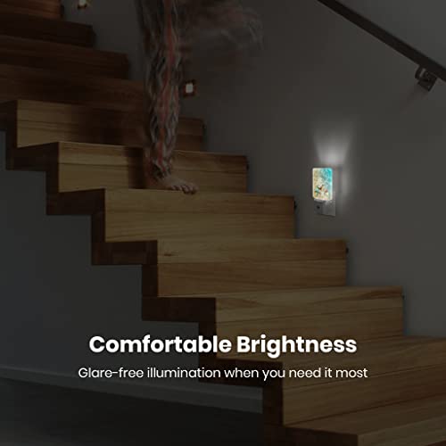 Starfish Coral and Seashell Plug-in Night Light with Smart Sensor for Home Decor